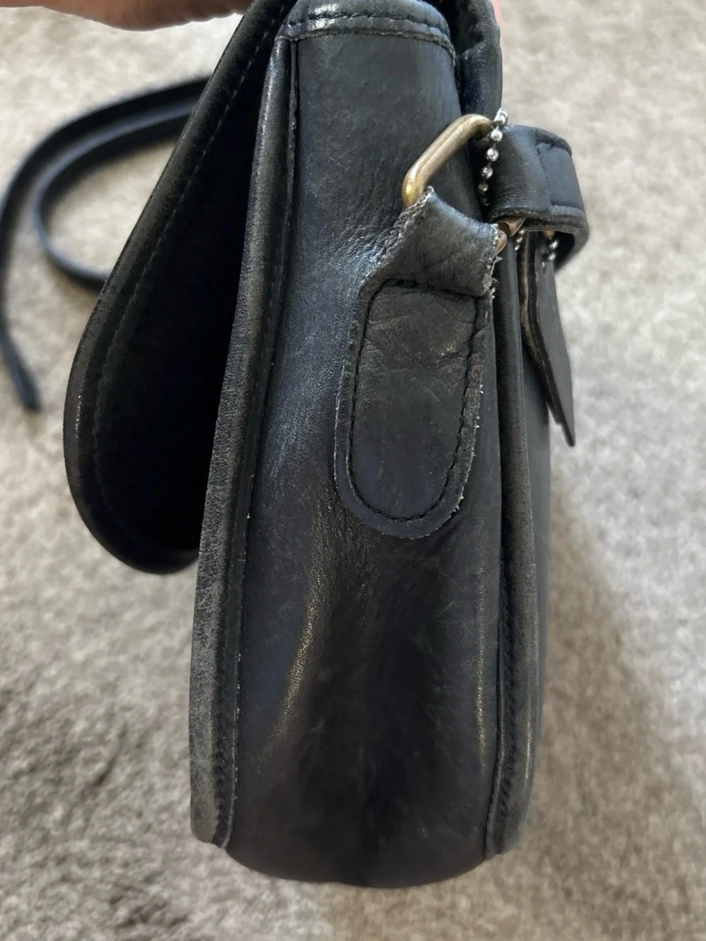 Classic Black Leather Crossbody Bag